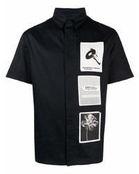Camicia a maniche corte stampata nera e bianca di Misbhv