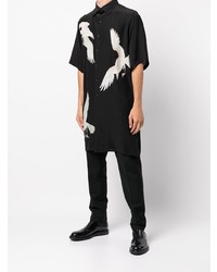 Camicia a maniche corte stampata nera di Yohji Yamamoto
