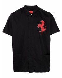 Camicia a maniche corte stampata nera di Ferrari