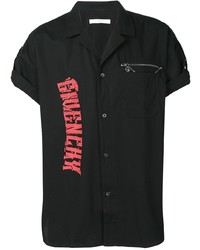 Camicia a maniche corte stampata nera di Givenchy