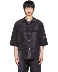 Camicia a maniche corte stampata nera di Jiyong Kim