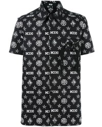Camicia a maniche corte stampata nera di Kokon To Zai