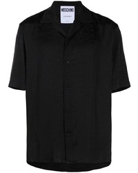 Camicia a maniche corte stampata nera di Moschino