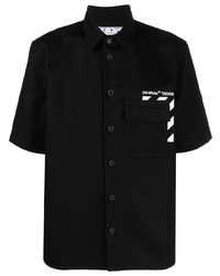Camicia a maniche corte stampata nera di Off-White