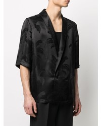 Camicia a maniche corte stampata nera di Saint Laurent