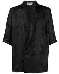 Camicia a maniche corte stampata nera di Saint Laurent