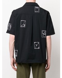 Camicia a maniche corte stampata nera di Henrik Vibskov
