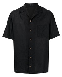 Camicia a maniche corte stampata nera di Versace