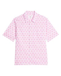 Camicia a maniche corte stampata rosa di Ami Paris