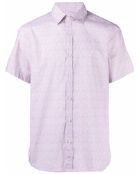 Camicia a maniche corte stampata rosa di Canali