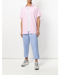 Camicia a maniche corte stampata rosa di Comme Des Garcons SHIRT