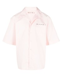 Camicia a maniche corte stampata rosa di Marni