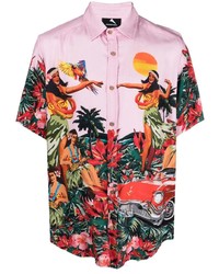 Camicia a maniche corte stampata rosa di Mauna Kea