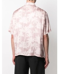 Camicia a maniche corte stampata rosa di Laneus