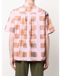 Camicia a maniche corte stampata rosa di Henrik Vibskov