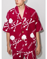 Camicia a maniche corte stampata rossa e bianca di Mastermind Japan