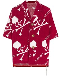 Camicia a maniche corte stampata rossa e bianca di Mastermind Japan