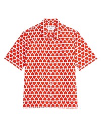 Camicia a maniche corte stampata rossa di Ami Paris