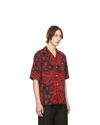 Camicia a maniche corte stampata rossa di Alexander McQueen