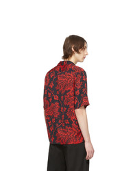 Camicia a maniche corte stampata rossa di Alexander McQueen