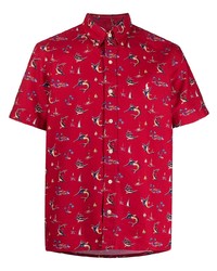 Camicia a maniche corte stampata rossa di Polo Ralph Lauren