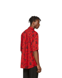 Camicia a maniche corte stampata rossa di Balenciaga