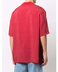 Camicia a maniche corte stampata rossa di Lanvin