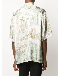 Camicia a maniche corte stampata verde menta di Givenchy