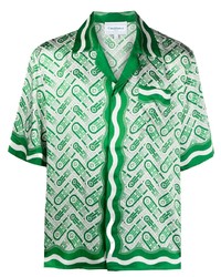 Camicia a maniche corte stampata verde menta di Casablanca