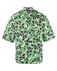 Camicia a maniche corte stampata verde menta di DSQUARED2