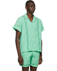 Camicia a maniche corte stampata verde menta di HARAGO