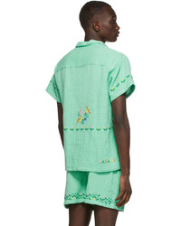 Camicia a maniche corte stampata verde menta di HARAGO