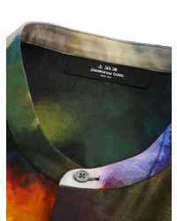 Camicia a maniche corte stampata verde oliva di Shanghai Tang