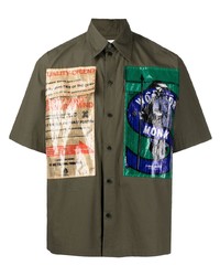 Camicia a maniche corte stampata verde oliva di Yoshiokubo