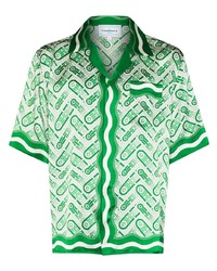 Camicia a maniche corte stampata verde di Casablanca