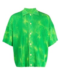 Camicia a maniche corte stampata verde di Gcds