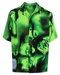 Camicia a maniche corte stampata verde di McQ