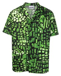 Camicia a maniche corte stampata verde di Waxman Brothers