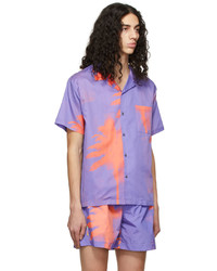 Camicia a maniche corte stampata viola chiaro di DOUBLE RAINBOUU