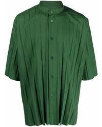 Camicia a maniche corte verde scuro di Homme Plissé Issey Miyake