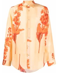 Camicia a maniche lunghe a fiori arancione di Paul Smith