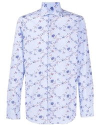 Camicia a maniche lunghe a fiori azzurra di Etro