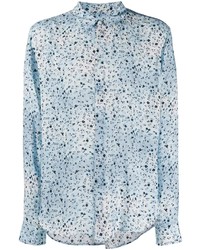 Camicia a maniche lunghe a fiori azzurra di Garcons Infideles
