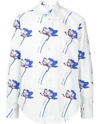 Camicia a maniche lunghe a fiori azzurra di Paul Smith