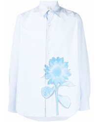 Camicia a maniche lunghe a fiori azzurra di Sunflower