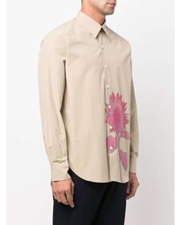 Camicia a maniche lunghe a fiori beige di Sunflower