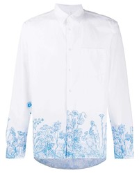 Camicia a maniche lunghe a fiori bianca e blu di Soulland