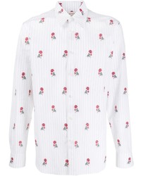Camicia a maniche lunghe a fiori bianca di Alexander McQueen