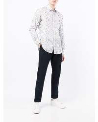 Camicia a maniche lunghe a fiori bianca di Paul Smith