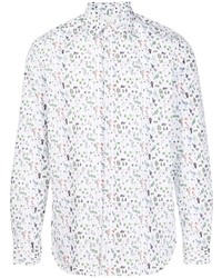 Camicia a maniche lunghe a fiori bianca di Paul Smith